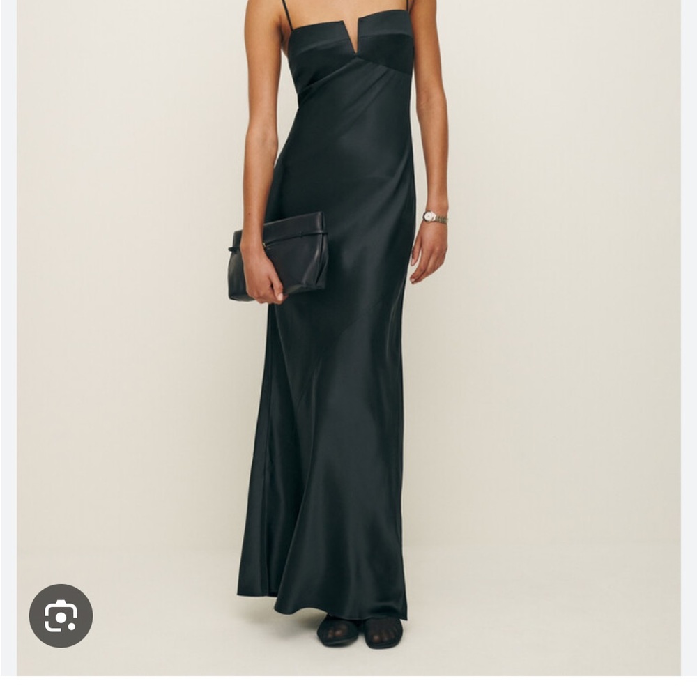 Reformation Brie Silk Dress Black Size 6